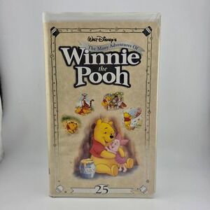 Disney Winnie the Pooh Many Adventures VHS‎ 25th Anniversary Pre-Owned